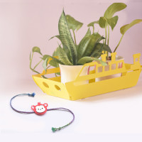 Kids Jungle Collection - Combo 3 - Monkey Rakhi and Voyage Planter