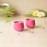 Scented Jar Candles Pink - Set of 2